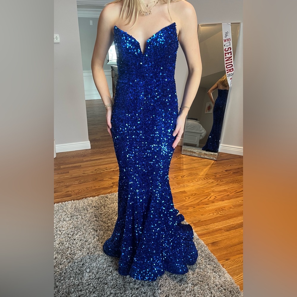 NEW PROM DRESS Portia & Scarlett PS21208 Strapless V-Neck Sequin Gown